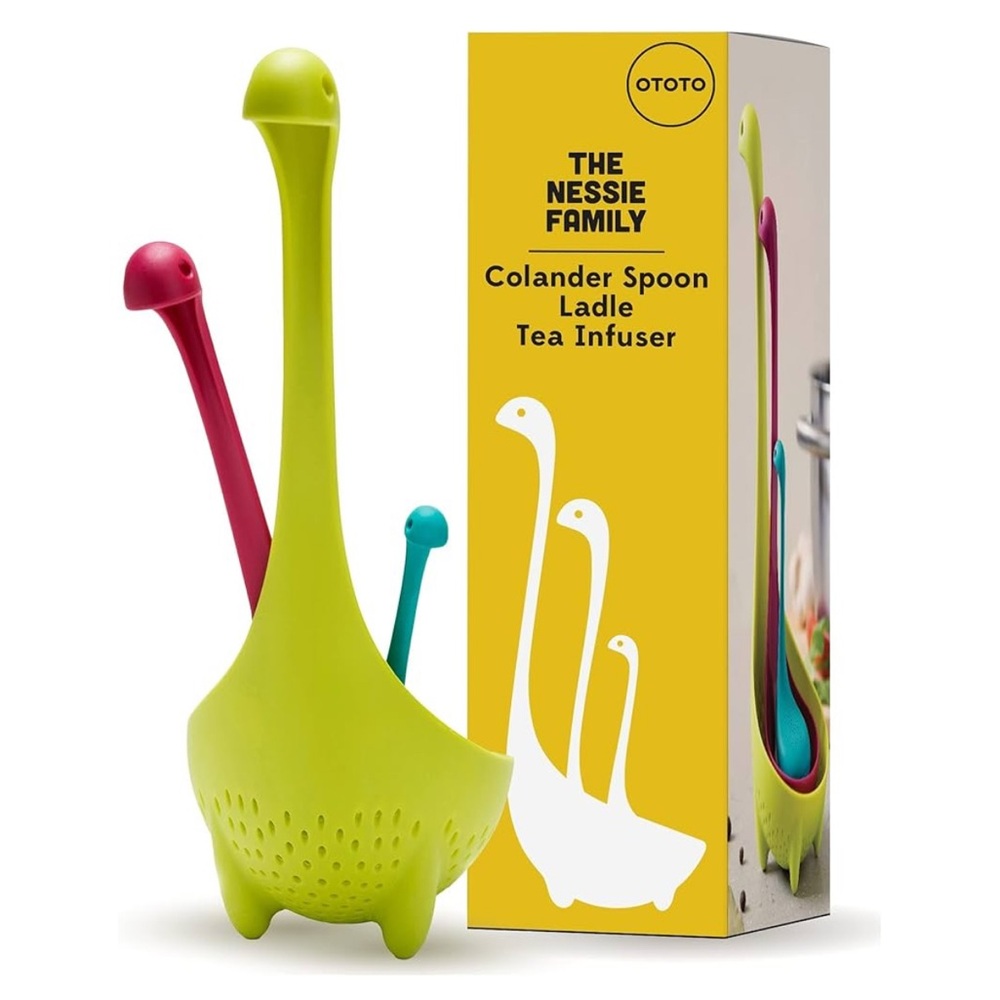 The Nessie Family Colander Spoon Set - Lime, Pink, Teal